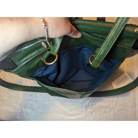 Coach Emerald Green Patent Leather Crossbody Shoulder Bag Pockets And Wallet Set - Picture 12 of 16